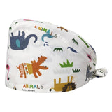 New 2021 Unisex cotton print scrub hats adjustable Elastic band Scrubs caps lab working hat Women Long Hair Baotou Scrub Cap