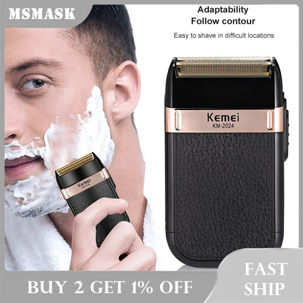 Electric Shaver Men's Razor Beard Trimmer Shaving Machine 3 Blades Hair Cutter Rechargeable Hair Clipper Trimmers KM-2024